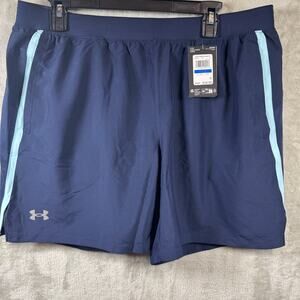 Under Armour NEW Launch Shorts Mens XL Blue 7" Brief Lined Pockets Running Gym
